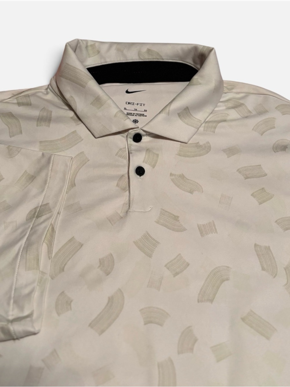 Nike Tour Dri-FIT Short Sleeve Golf XL White Black Gold FD5739-100 Performance